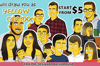 draw your photo in a famous yellow cartoon
