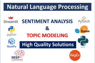 do nlp sentiment analysis and topic modeling projects