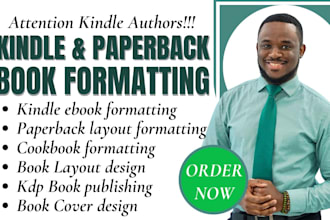 do book formatting and layout design typesetting for printing or kindle ebook