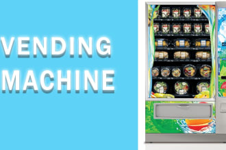 do an amazing vending machine wrap design and machine wrap design