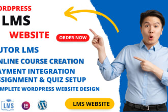 create wordpress tutor lms website with tutor lms  learndash
