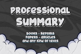 write professional research,summary for any text