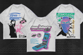 design for y2k, edgy, vintage, urban for streetwear clothing