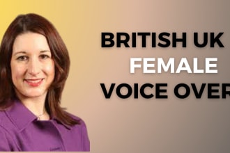 record a natural young british uk female voice over today