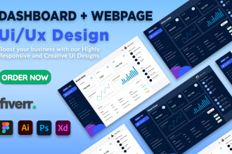 design dashboard, web app, mobile app, and admin panel UI