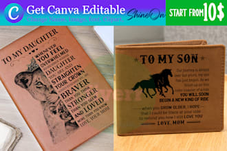 do shineon journal and wallet designs with canva editable