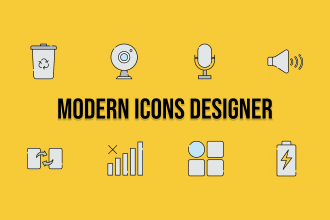 icon design modern minimal professional discord icons sets for website and game