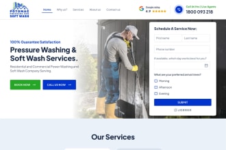 design cleaning car wash and pressure washing website in wordpress