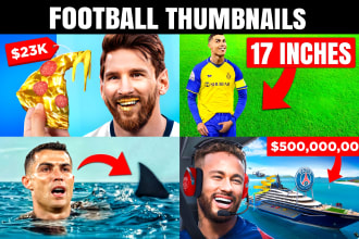 design youtube thumbnail for football or soccer channel