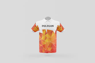 create a any geometric polygonal design for your t shirt
