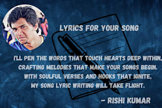 write lyrics for your song of any genre