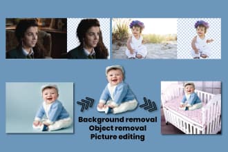 do background removal, object remove or add, photo retouching, image editing