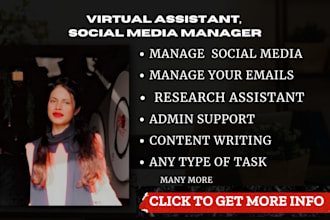 virtual assistant for admin tasks, wordpress , social media marketing management