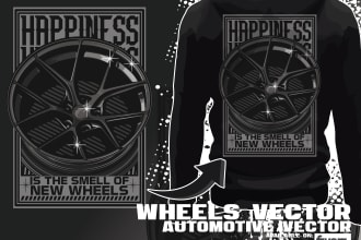 wheels rim car vector illustration for your t shirt