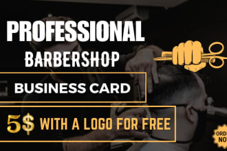 design professional and amazing modern barber business cards