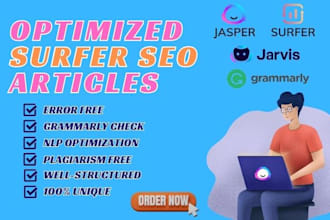 write optimized surfer seo articles and blog posts with jarvis or jasper ai