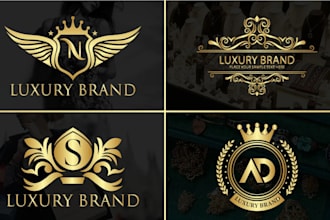 create unique minimalist luxury, crown logo
