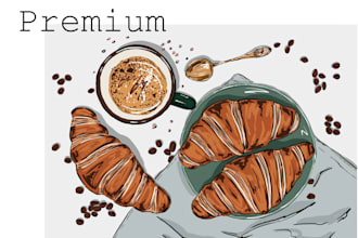 draw illustration of food in my flat style