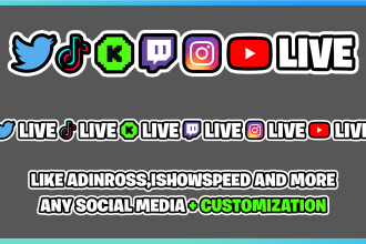 create social media overlay banner like on adin ross twitch stream