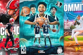 design professional sports graphics for school teams, tournaments and leagues