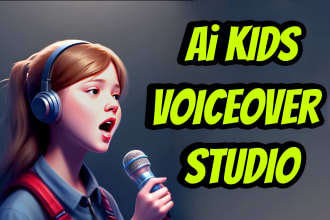 uses high quality ai voice over kid or child