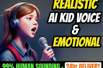 uses high quality realistic ai voice over kid or child story