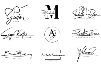 do handwritten, calligraphy signature, scripted, cursive logo