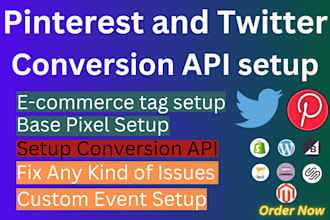 setup pinterest ads tag and twitter conversion API tracking via GTM