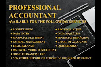 do accounting, bookkeeping, invoicing, reconciliation using quickbooks