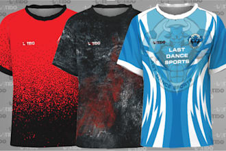 design a tshirts for esports and other sports in just one day