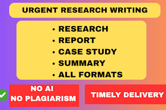 do case study analysis, research and summary writing