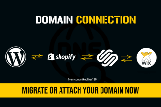 configure, connect and transfer your domain to squarespace, wix and shopify