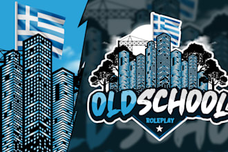 design gta rp or fivem logo and icon with banner, panels, overlays etc