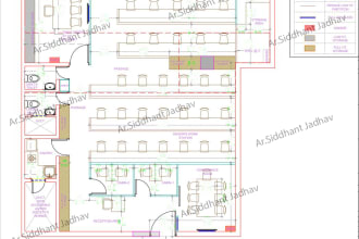 draft 2d floor plan from sketch to autocad
