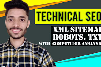 create optimize xml sitemap, robots txt with competitor analysis for website seo