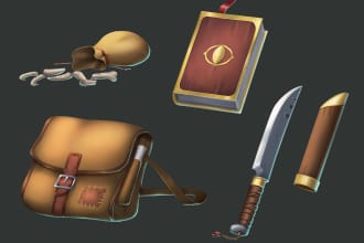 draw a book, game props, dnd item, card and icon etc
