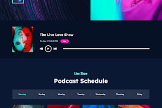 design a responsive, radio website, podcast website, radio station website