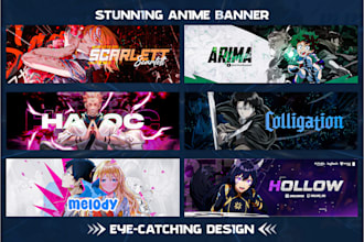 design a stunning anime banner for youtube, twitter, discord