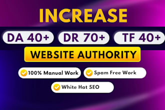 increase domain authority rating trust flow da DR tf by SEO backlinks