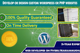 create a custom wordpress ,PHP website