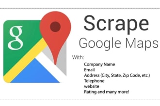 do email scrapping using google maps with a keyword and location