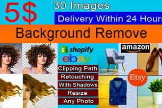 remove background from image, make transparent, crop, resize and retouch