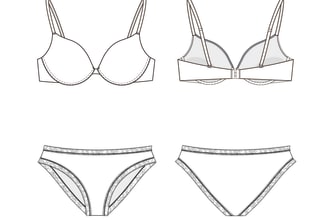 drawing flat sketches of underwear