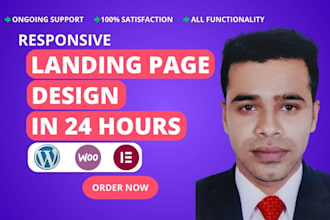 design a responsive wordpress landing page or elementor landing page