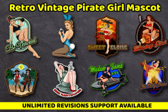 design retro vintage pinup logo design within 24 hours