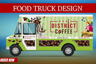 design stylish wrap for food truck, food trailer, or food van,truck,box truck