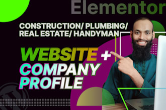 design construction website, handyman, plumbing site in wp plus company profile
