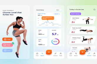 develop health and fitness android and ios app and gym website