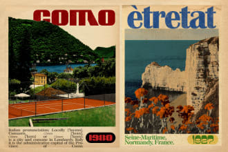 do create any travel poster design in vintage or retro