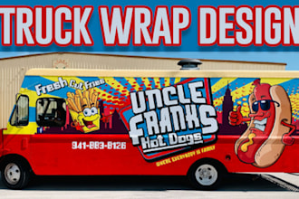 design amazing food truck wrap, car wrap, and trailer wrap design